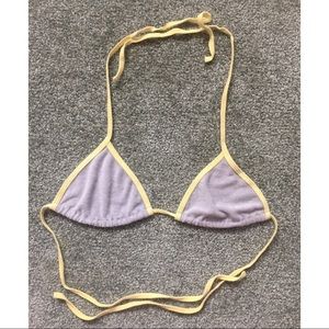 American Apparel yellow & gray bralette L